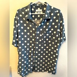 Urban Outfitters Polka Dot Short Sleeve Button Down Shirt